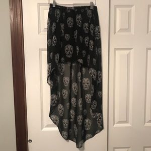 H&M High/Low Skull Skirt